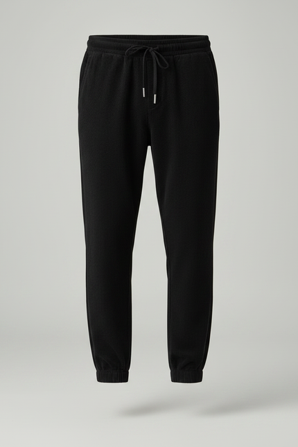 Pantalon Velours Côtelé Noir Décontracté Homme Cordon - vue 3