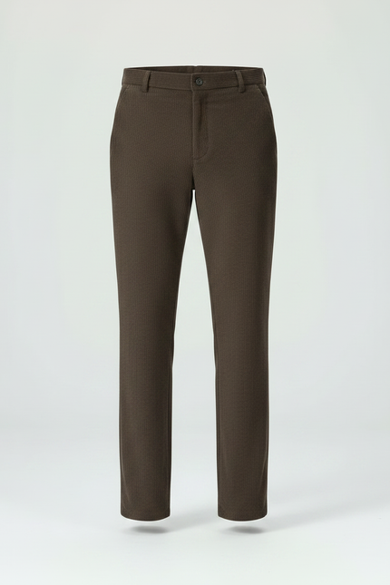Pantalon Velours Cotelé Marron - Cordé - vue 3