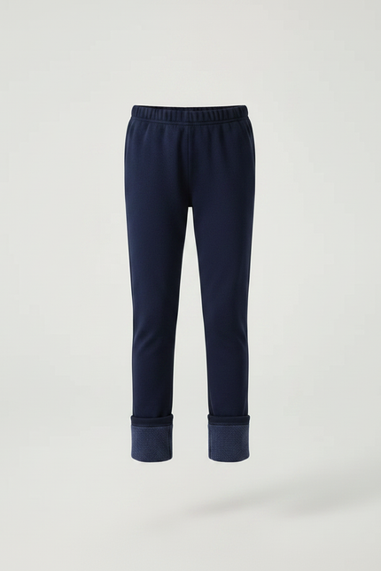 Pantalon Velours Bleu Marine Chaud Enfant Fille - vue 3