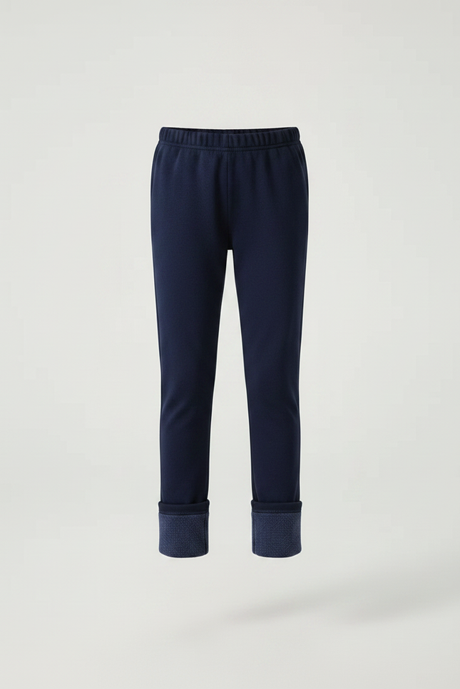 Pantalon Velours Bleu Marine Chaud Enfant Fille - vue 3