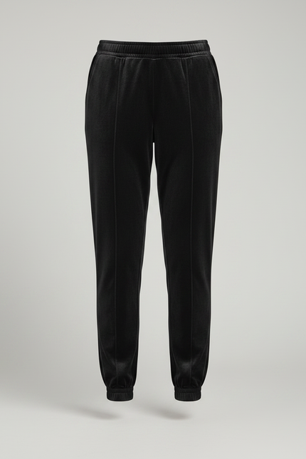 Pantalon Velours Noir Jogger Confortable Femme Élégant - vue 3