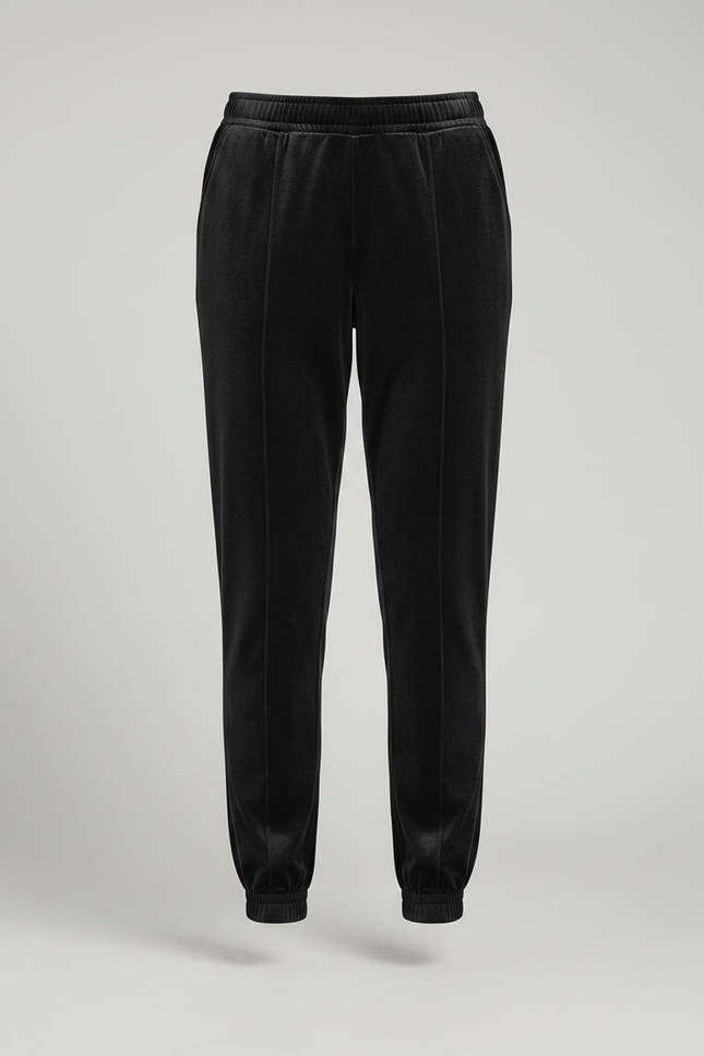 Pantalon Velours Noir Jogger Confortable Femme Élégant - vue 3