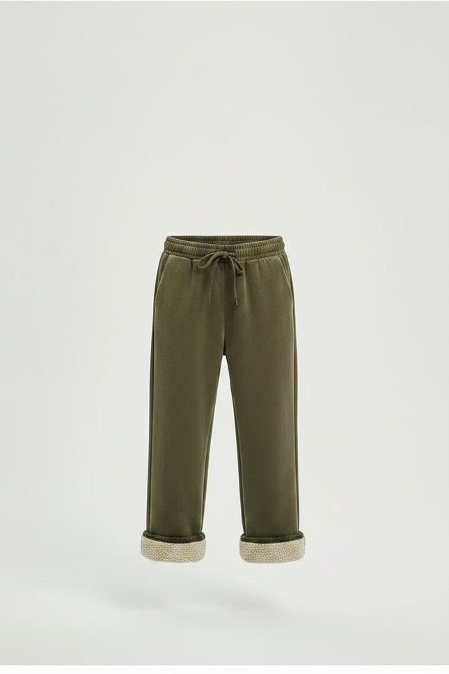 Pantalon Velours Vert Kaki Doublé Chaud Décontracté Garçon - vue 3