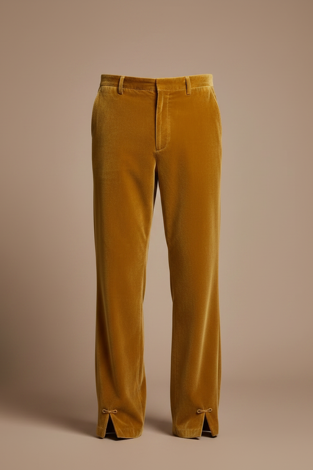 Pantalon Velours Doré Ample Fluide Homme Élégant - vue 3