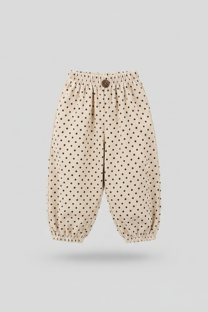 Pantalon Velours Beige Côtelé Points Ample Enfant - Cordé - vue 2