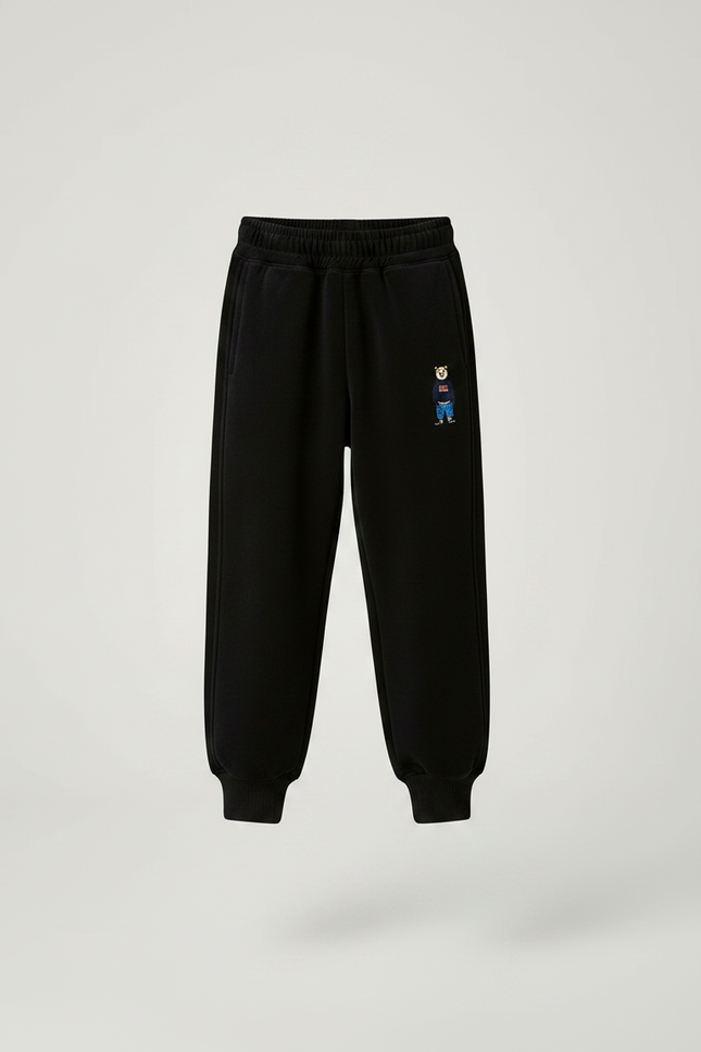 Pantalon Velours Noir Ample Brodé Garçon Hiver - vue 3