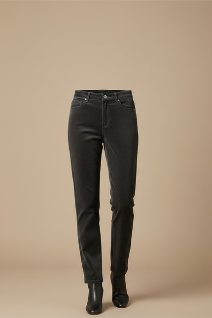 Pantalon Velours Noir Côtelé Droit Hiver Femme - Cordé - vue 3