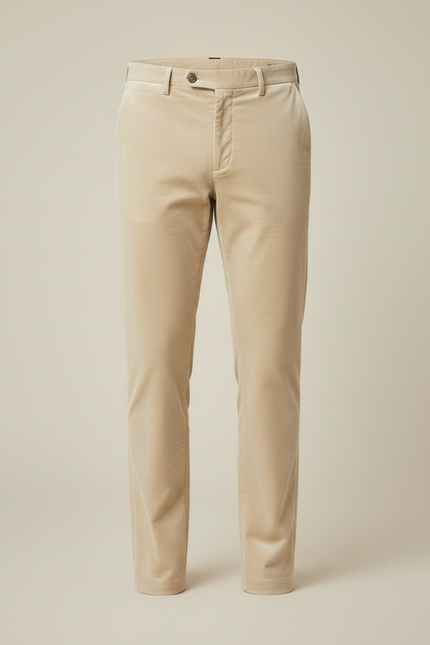 Pantalon Velours Beige Droit Homme Élégant Décontracté - vue 3