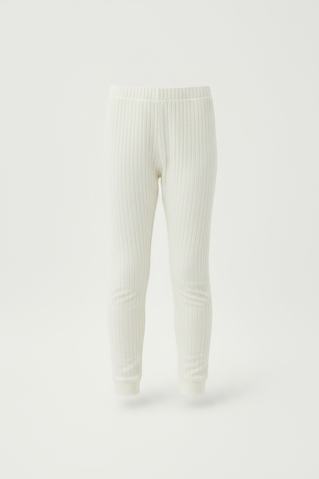 Pantalon Velours Blanc Côtelé Doux Confortable Enfant - Beige - vue 3