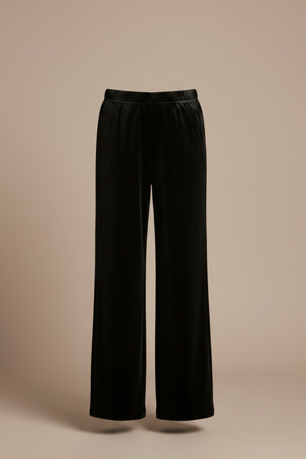 Pantalon Velours Noir Ample Droit Fille - vue 3