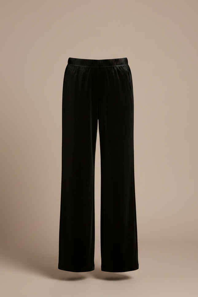 Pantalon Velours Noir Ample Droit Fille - vue 3