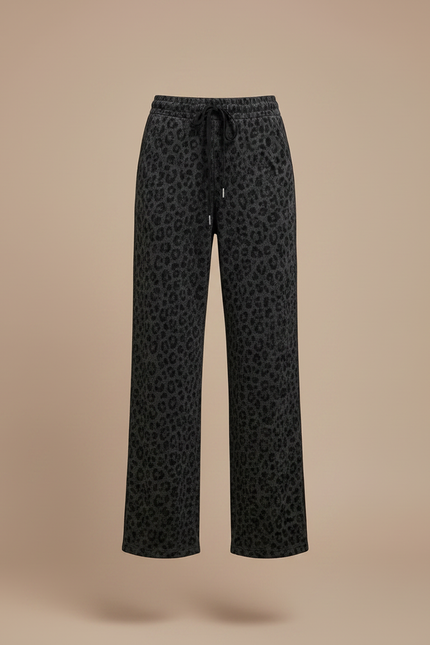 Pantalon Velours Léopard Large Femme Hiver Décontracté - Imprimé - vue 3
