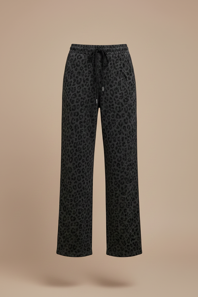 Pantalon Velours Léopard Large Femme Hiver Décontracté - Imprimé - vue 3