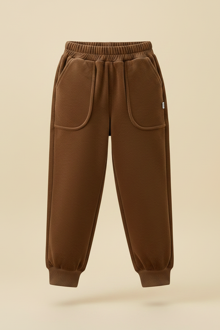 Pantalon Velours Marron Épais Confortable Fille - vue 3