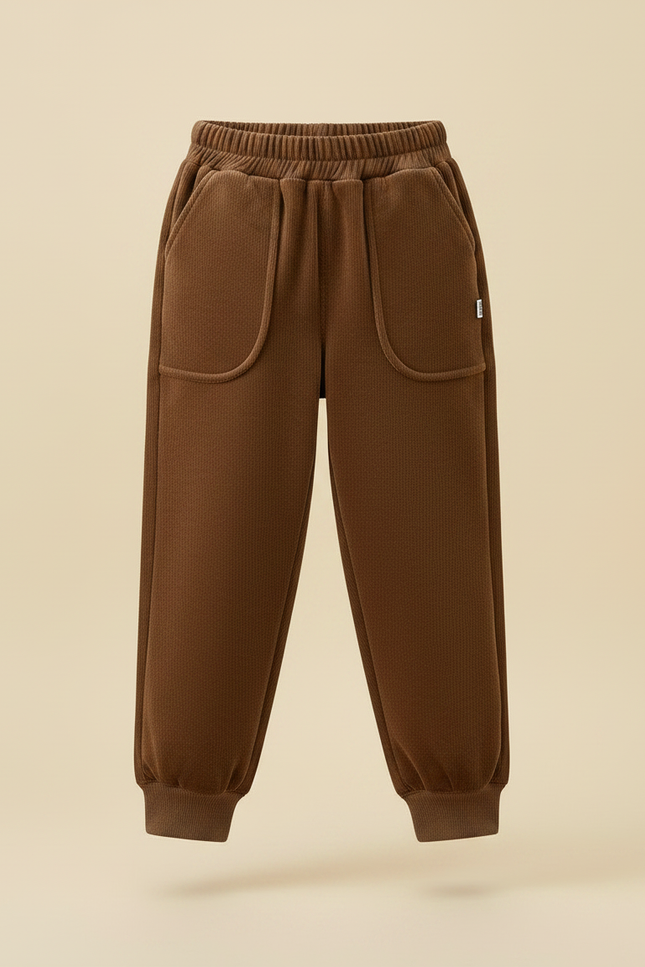 Pantalon Velours Marron Épais Confortable Fille - vue 3