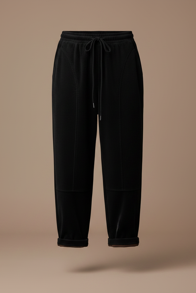 Pantalon Velours Femme Noir Baggy - Cordé - vue 3