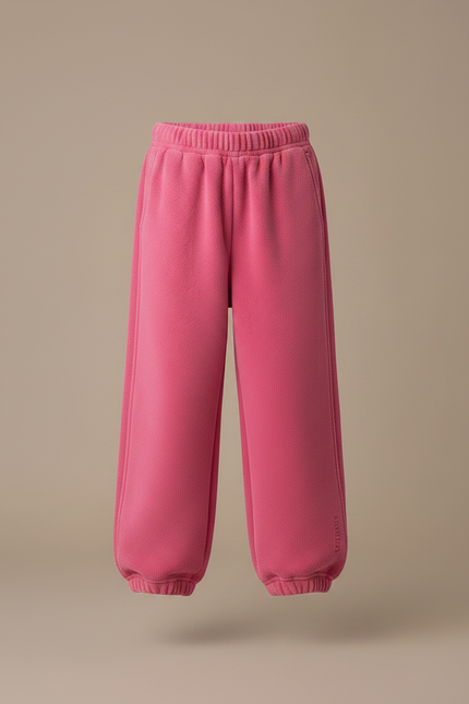 Pantalon Velours Rose Polaire Ample Décontracté Enfant - Molleton - vue 3