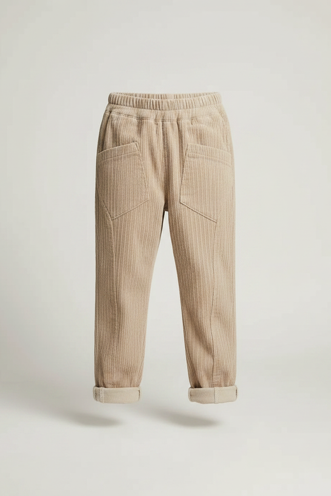 Pantalon Cargo Velours Garcon - Beige Cordé - vue 3