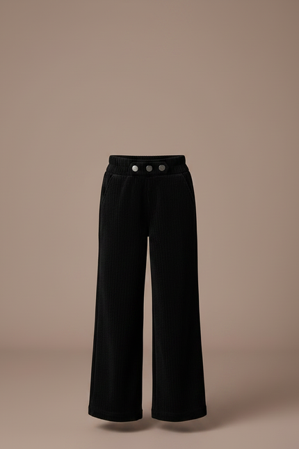 Pantalon Ample Velours Cotele - Noir Cordé - vue 3
