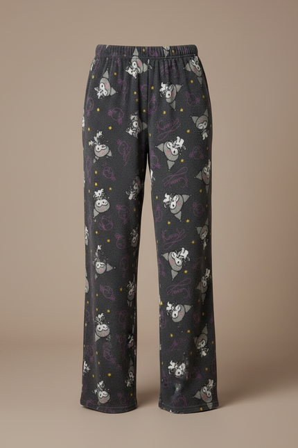 Pantalon Velours Gris Imprimé Ample Doux Femme - vue 3