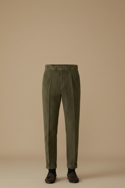 Pantalon Velour Vénerie - Vert Cordé - vue 3