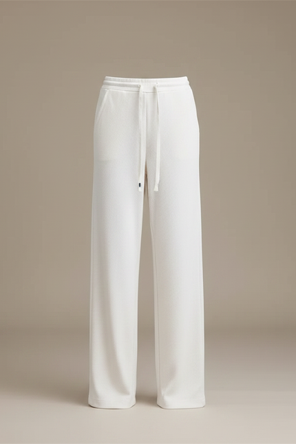 Pantalon Velours Blanc Côtelé Ample Décontracté Femme - Cordé - vue 3