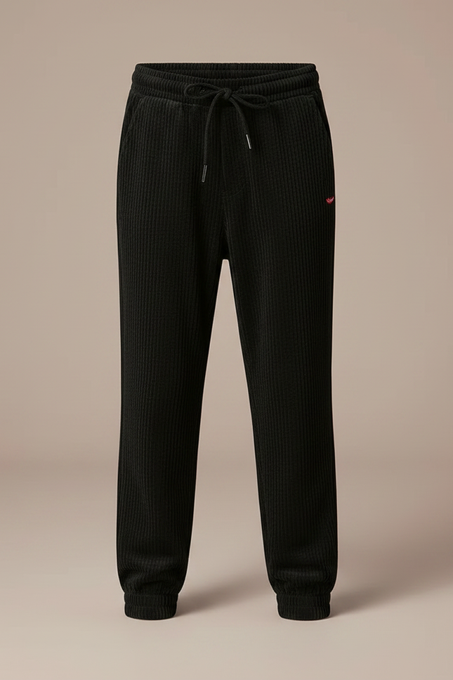 Pantalon Velours Noir Côtelé Jogger Garçon - Cordé - vue 3