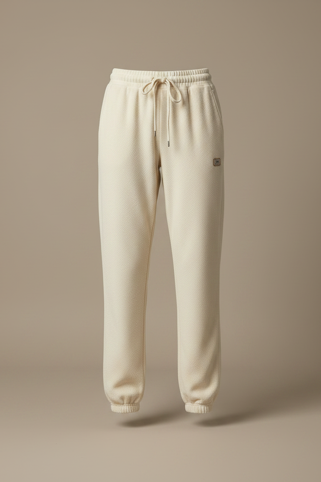 Pantalon Velours Crème Ample Molletonné Chaud Femme - Beige - vue 3