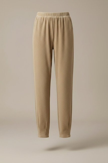 Pantalon Velour Cotelé Beige - Cordé - vue 3