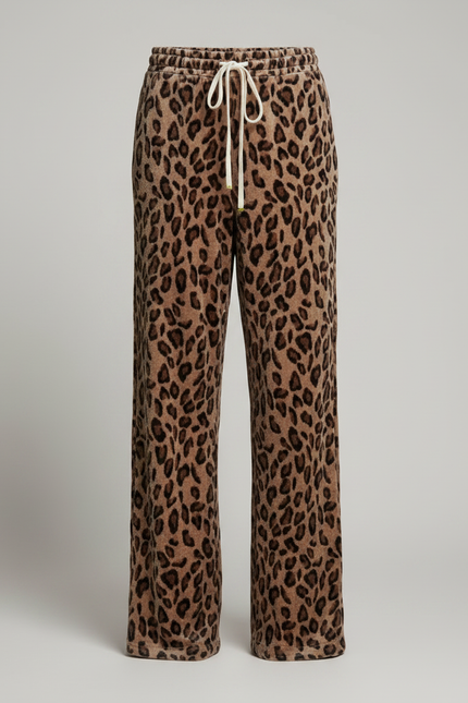 Pantalon Velours Léopard Confortable Ample Femme Hiver - Imprimé - vue 3