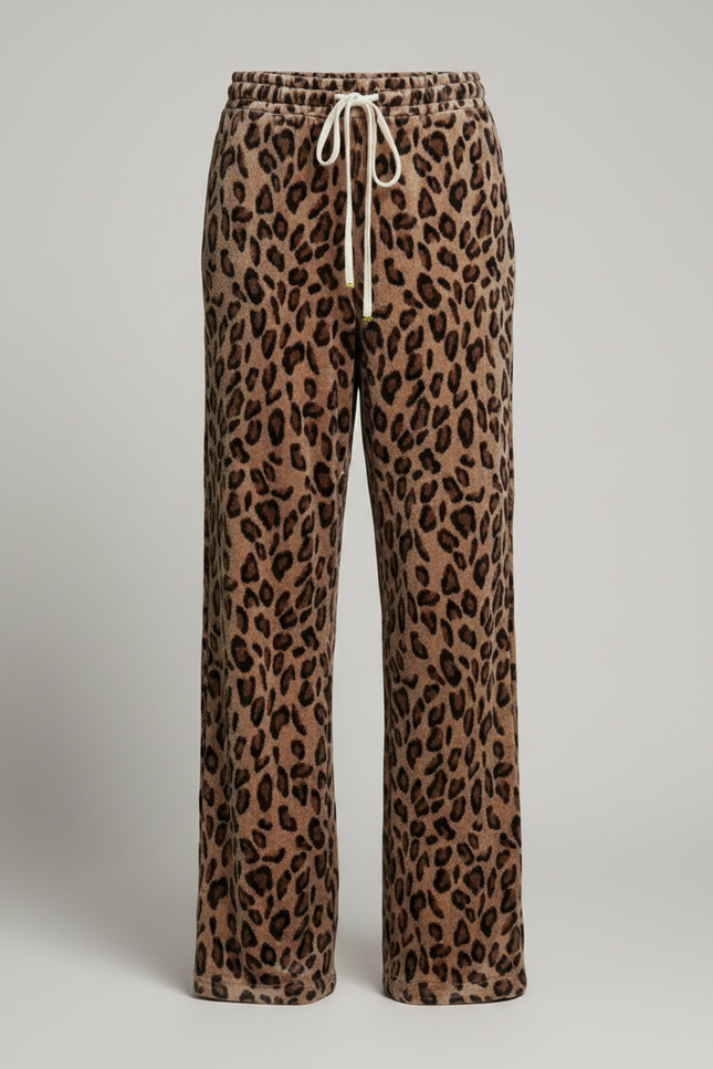 Pantalon Velours Léopard Confortable Ample Femme Hiver - Imprimé - vue 3