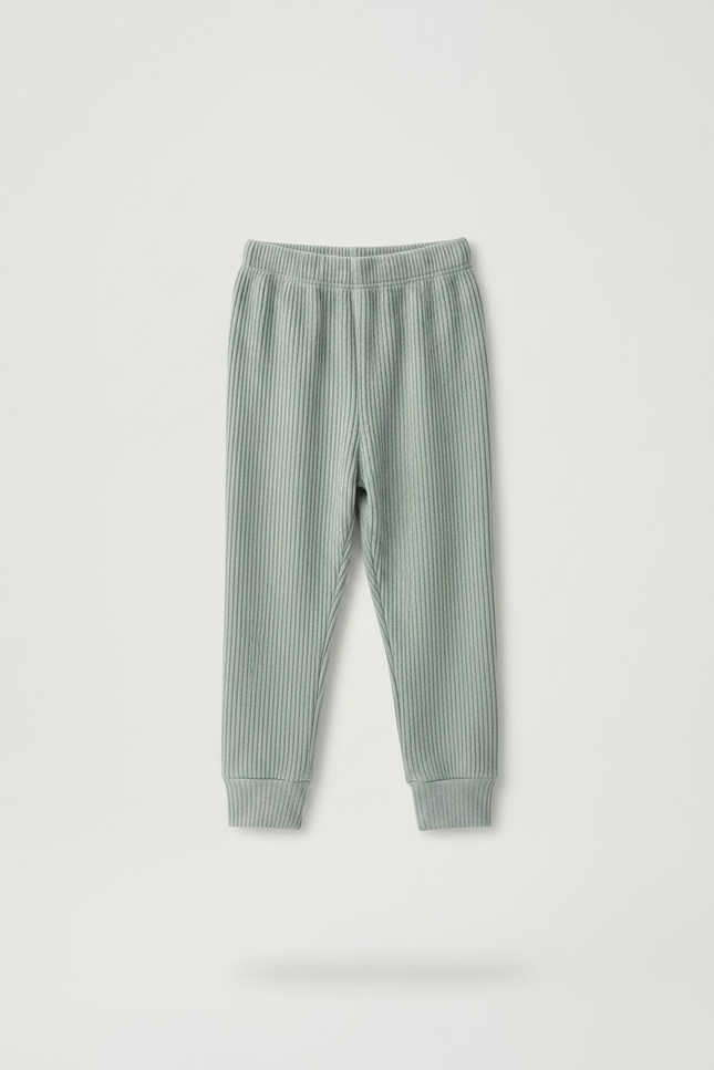 Pantalon Velours Côtelé Doux Confortable Enfant - Blanc Maille - vue 3