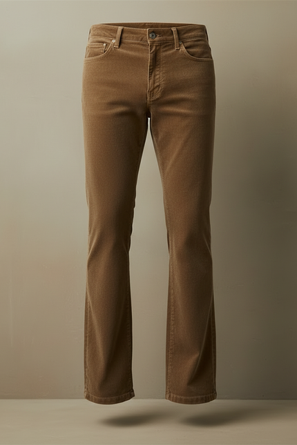 Pantalon Velours Bootcut Homme - Camel Cordé - vue 3