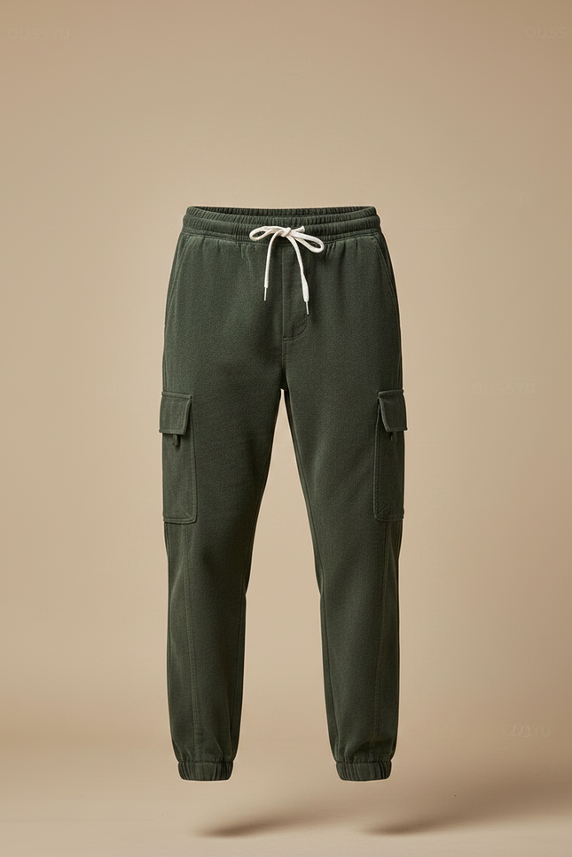 Pantalon Velours Cargo Vert Côtelé Décontracté Homme - Cordé - vue 3