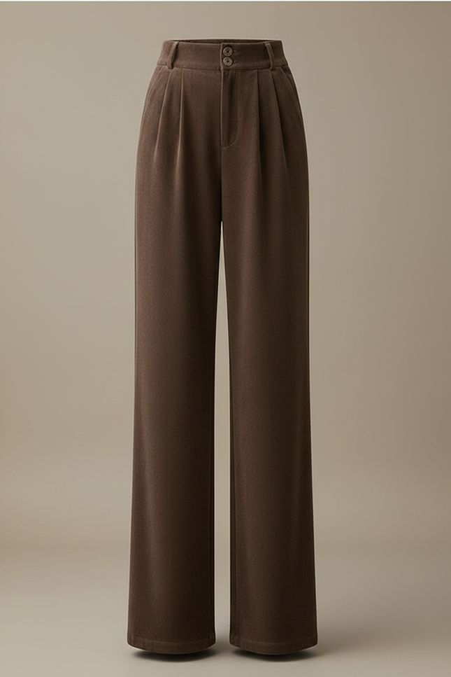 Pantalon Velours Marron Large Évasé Confortable Femme - vue 3