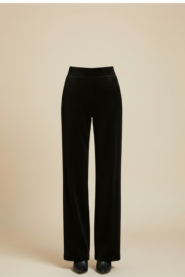 Pantalon Velours Femme Noir Large Cotelé - Cordé - vue 3