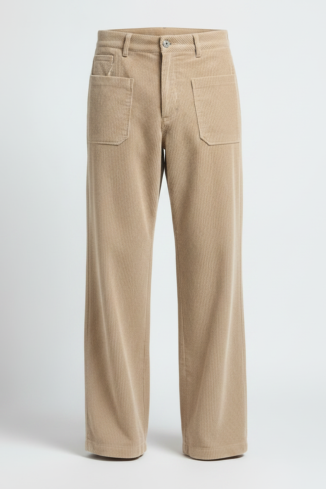 Pantalon Velours Homme Beige Large - Cordé - vue 3