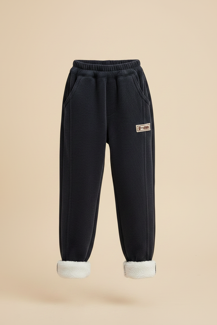 Pantalon Velours Marine Côtelé Ample Doublé Enfant - Cordé - vue 3