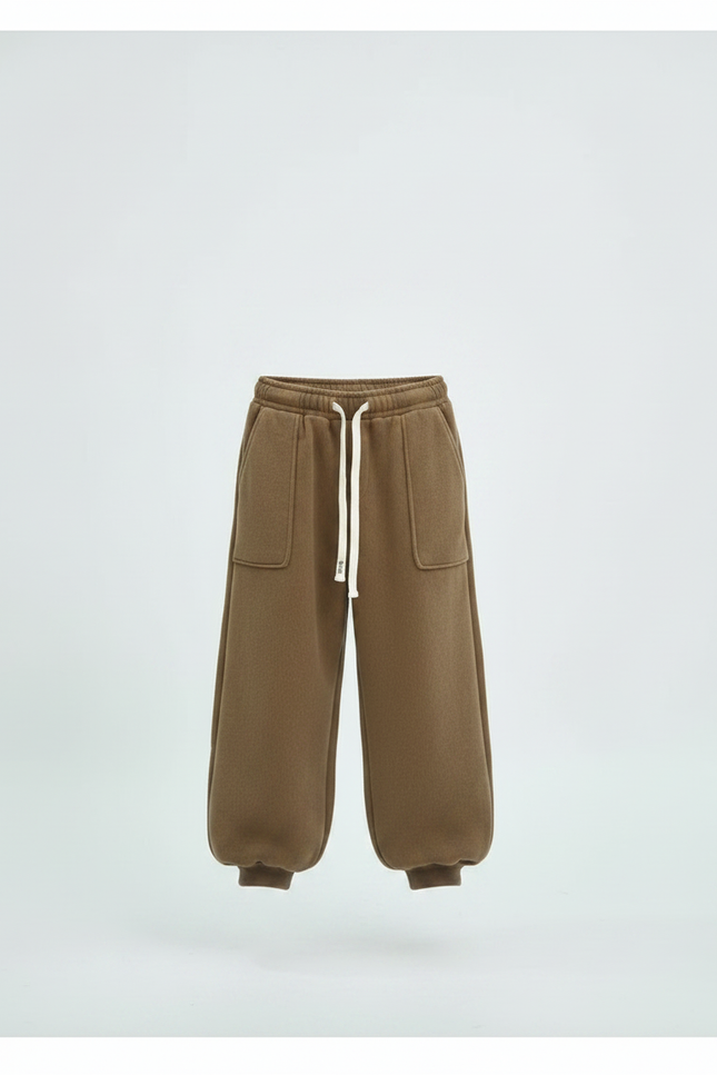 Pantalon Velours Marron Ample Chaud Décontracté Enfant - vue 3