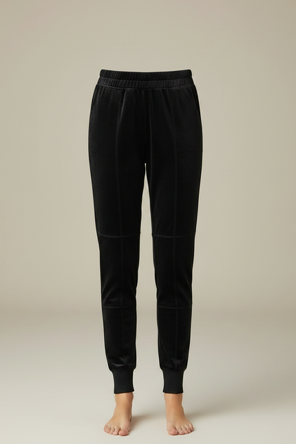 Pantalon Velours Noir Coupe Droite Confortable Femme - vue 3