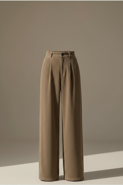 Pantalon Velours Marron Taille Haute Ample Hiver - vue 3