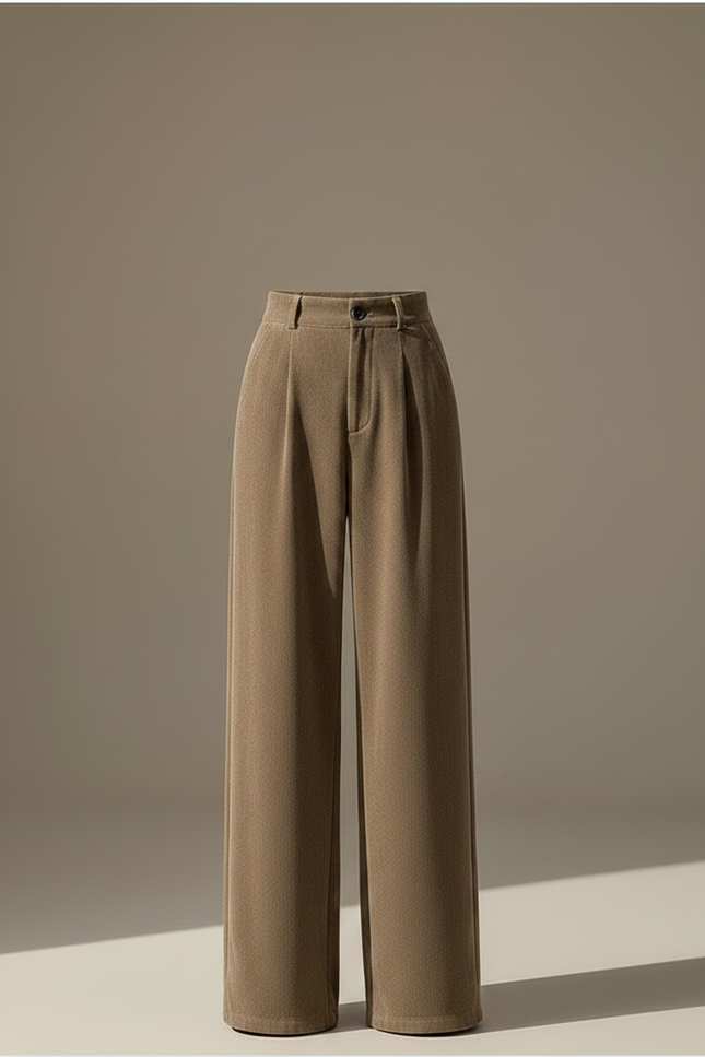Pantalon Velours Marron Taille Haute Ample Hiver - vue 3