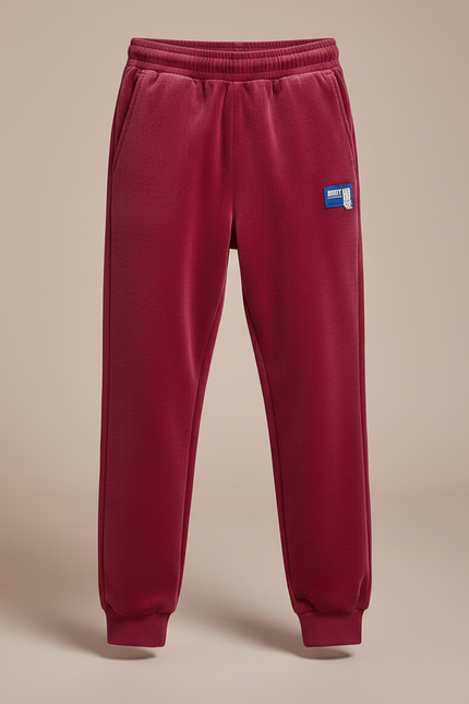 Pantalon Velours Rouge Garcon - Bordeaux - vue 3