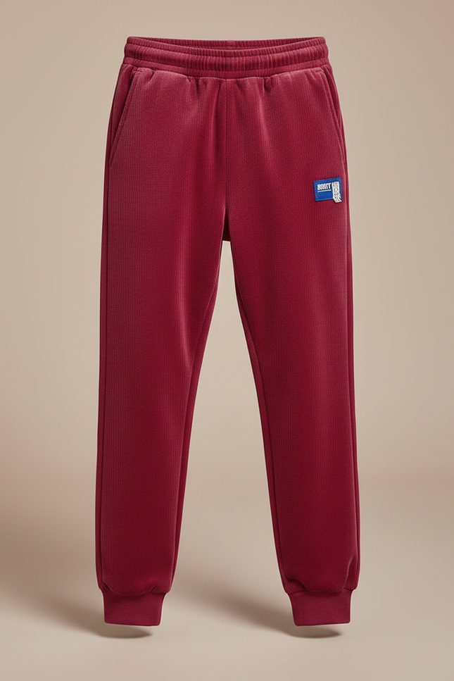 Pantalon Velours Rouge Garcon - Bordeaux - vue 3
