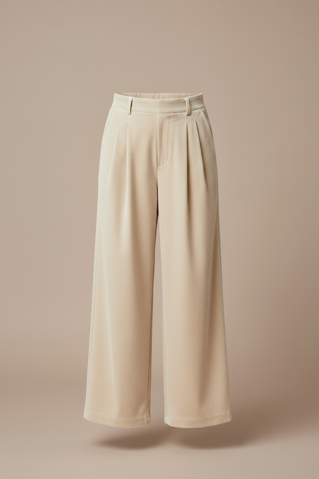 Ensemble Pantalon Velours - Beige - vue 3