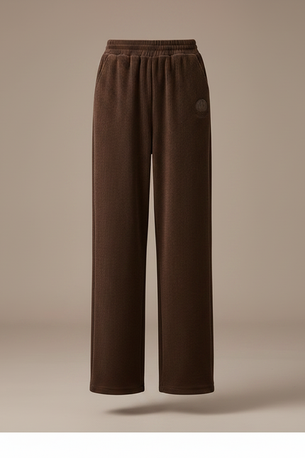 Pantalon Velours Côtelé Marron Ample Épais Femme - Cordé - vue 3