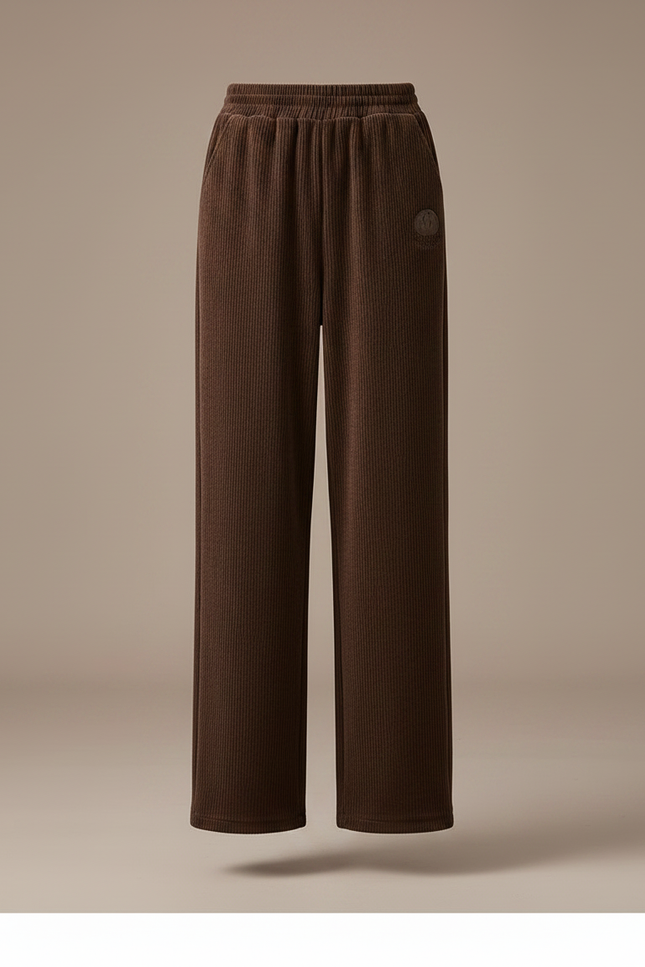 Pantalon Velours Côtelé Marron Ample Épais Femme - Cordé - vue 3