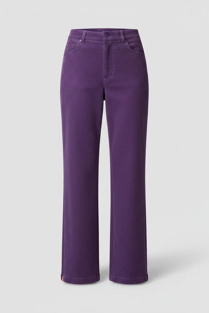 Pantalon Velours Côtelé Violet Large Confortable Femme - Cordé - vue 3
