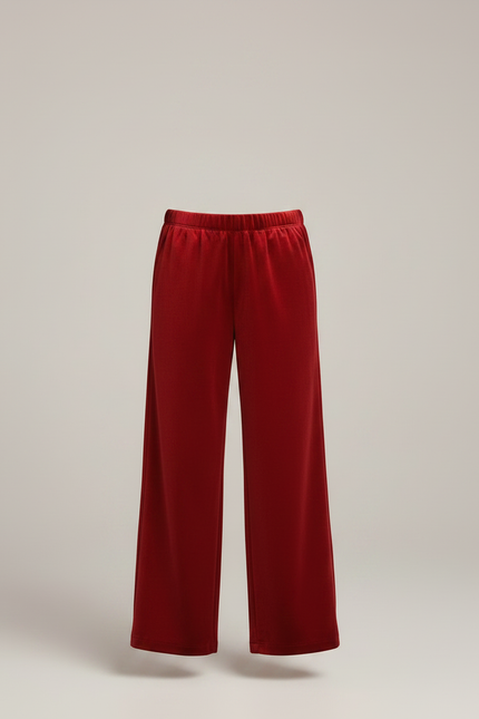 Pantalon Velours Rouge Ample Fluide Enfant - vue 3