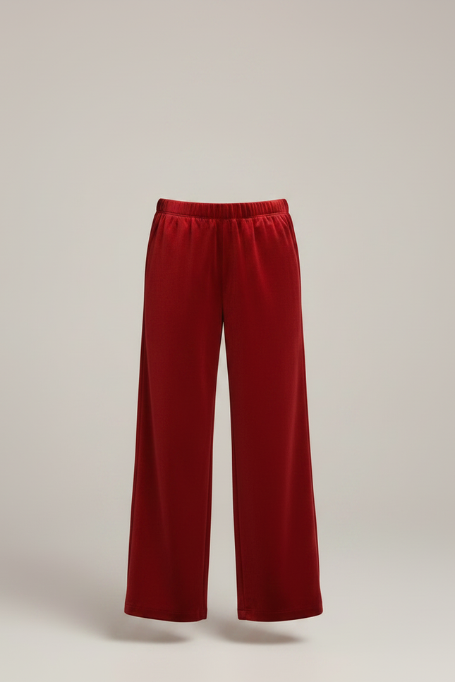 Pantalon Velours Rouge Ample Fluide Enfant - vue 3
